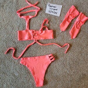 *SOLD* Euphoric Ravewear Neon Coral Jungle Princess Set (EUC)
